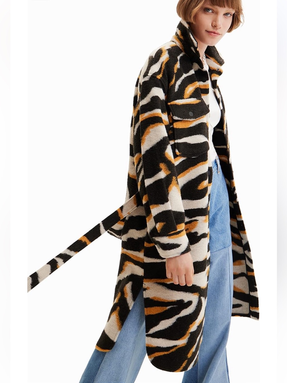 Wool blend Desigual A-line coat